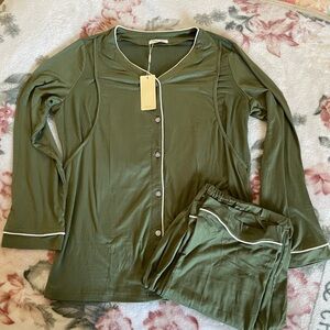 Chic Olive Green Women's Pajama Set